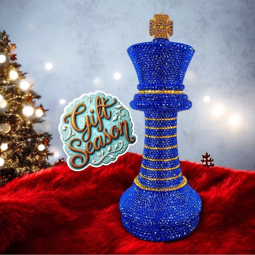 ♟️Giant KING 16” Rhinestoned Mega Chess Piece